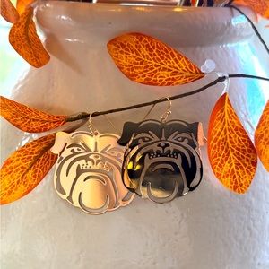 Gold Bulldog earrings
